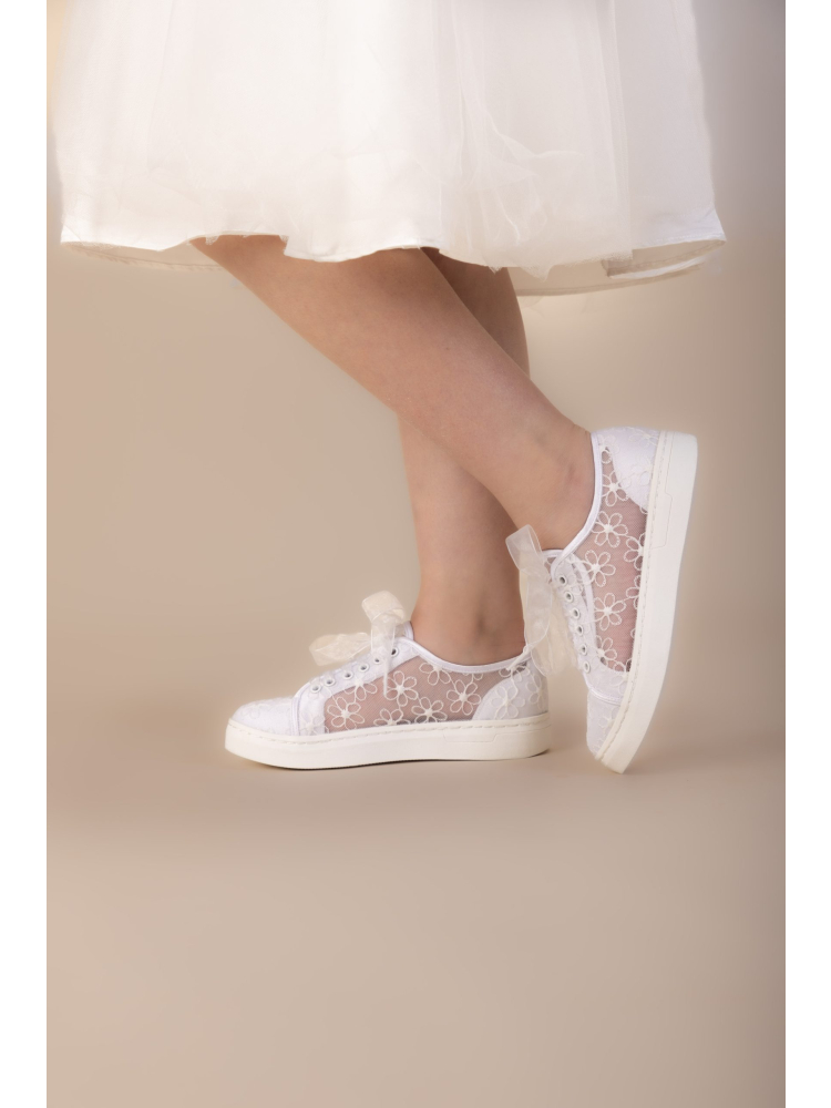 The Perfect Bridal Company Fifi Kids Wedding Sneakers White main product photo